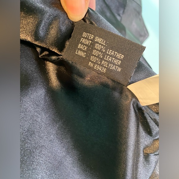 Wilson Leather Vest Men’s Black Large Snap Up Motorcycle Harley Davidson Patch - Picture 8 of 13